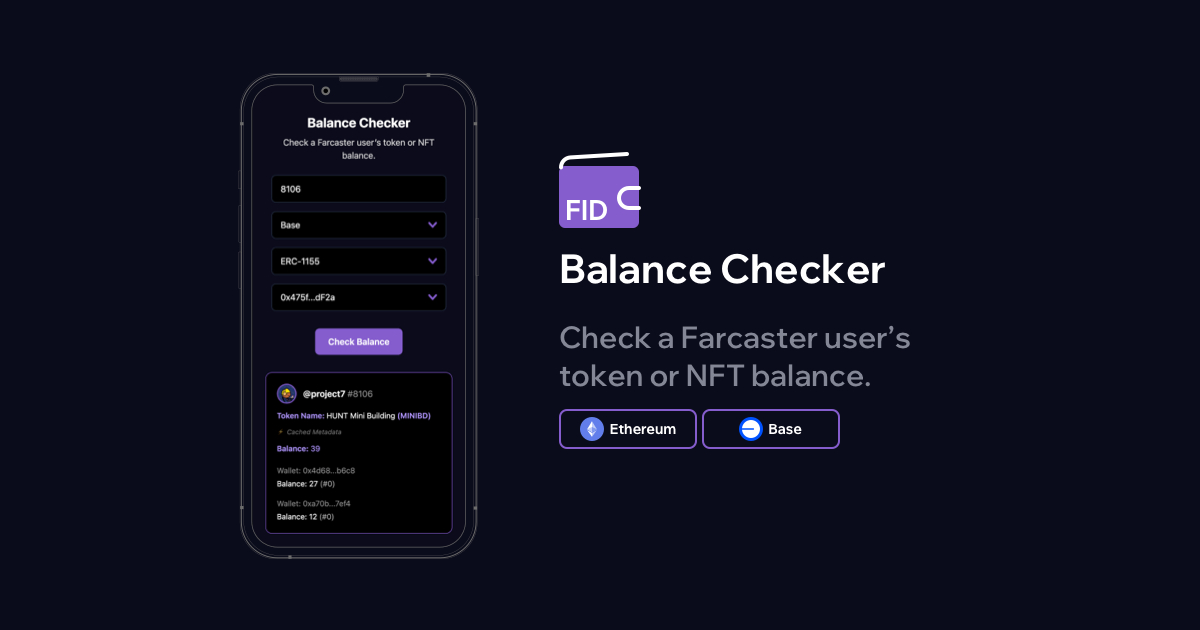 Farcaster Balance Checker - Farcaster Mini Apps